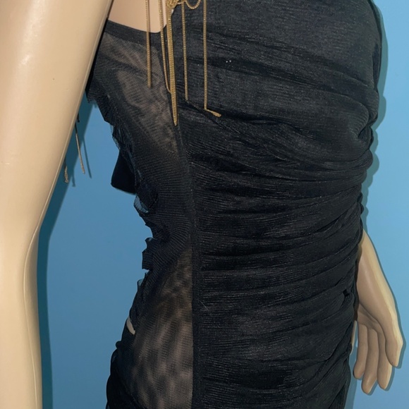 Cecelia De Bucourt Shirred Black Mesh Gown-NOS - Picture 6 of 9